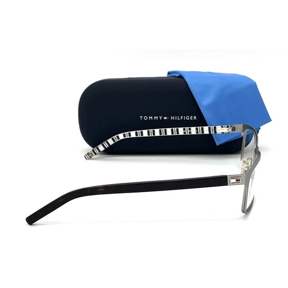 TOMMY HILFIGER TH1067 DPG Silver Black / Demo Lens 52mm Eyeglasses - Picture 4 of 4